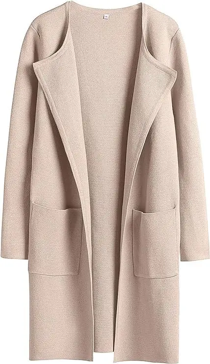 Womens Knit Cardigan Sweaters Oversized Open Front Long Sleeve Lapel Casual Jacket 2023 Fall Coat Dressy Coatigan - Image 7