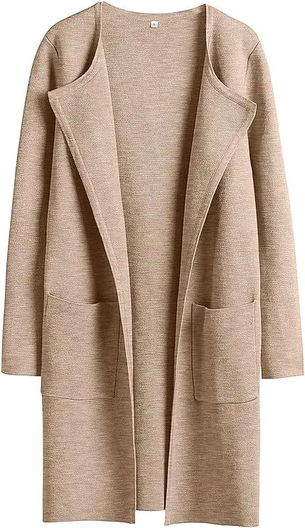 Womens Knit Cardigan Sweaters Oversized Open Front Long Sleeve Lapel Casual Jacket 2023 Fall Coat Dressy Coatigan - Image 8