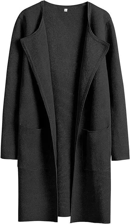 Womens Knit Cardigan Sweaters Oversized Open Front Long Sleeve Lapel Casual Jacket 2023 Fall Coat Dressy Coatigan - Image 9