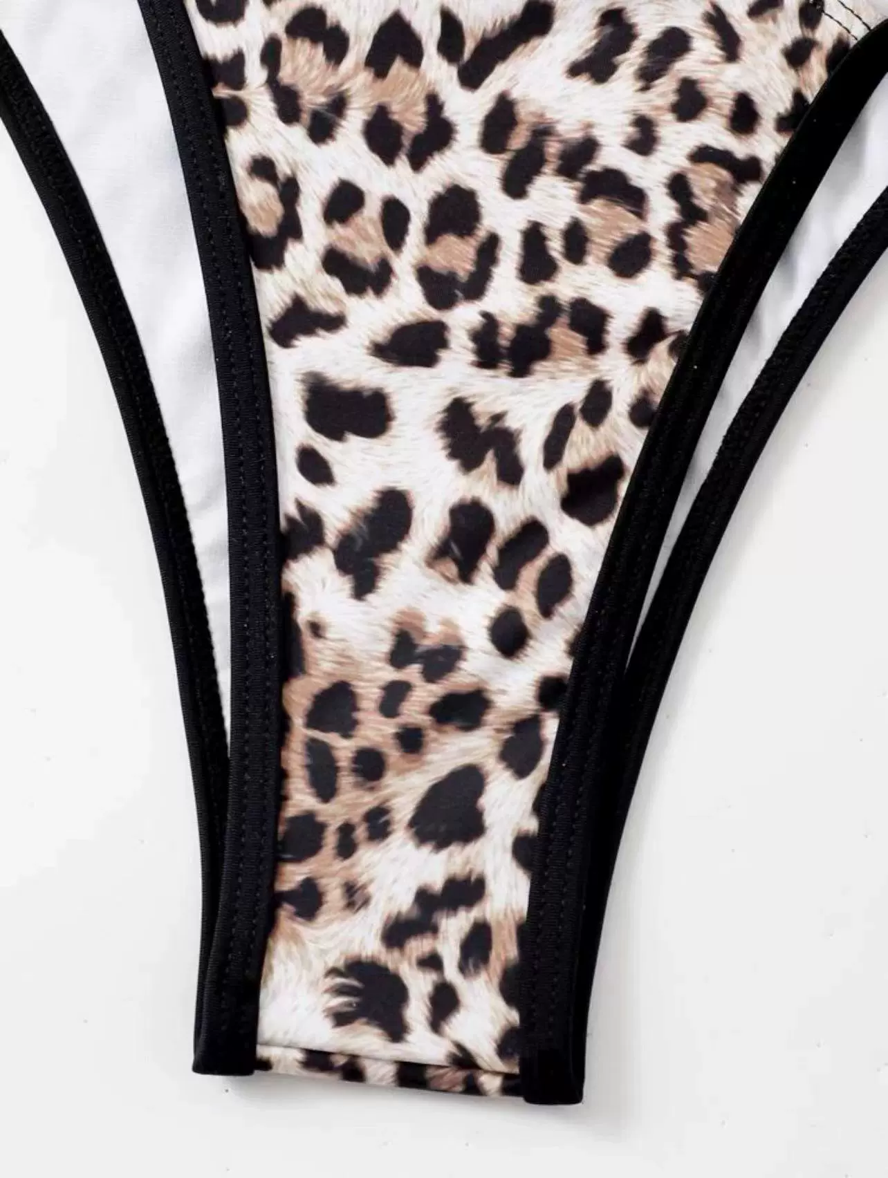 Women's Lace-up Cutout Sleeveless Casual Leopard-Print One-Piece Swimming Suit Vacation Diving European and American Sexy Swimsuit with Chest Pad - Image 5