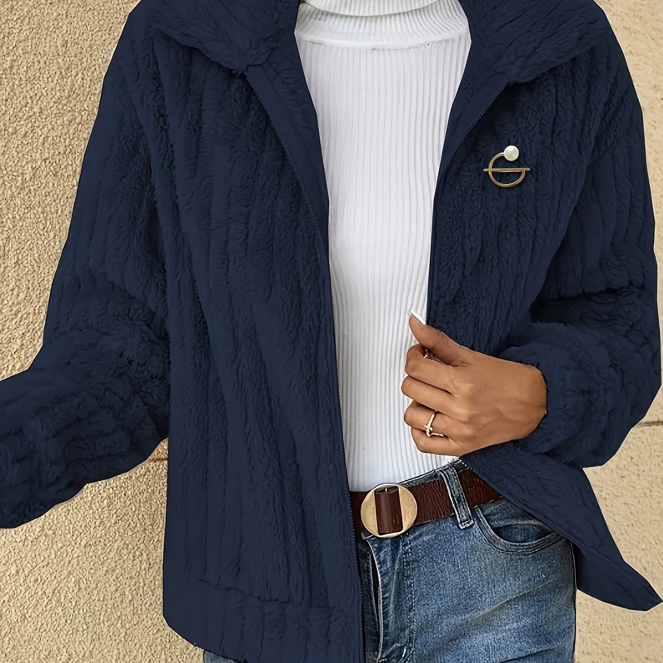 Women's Luxurious Fuzzy Coat - Toasty Elegance, Chic Open Front Design, Long Sleeve Comfort, Versatile for Casual & Formal Occasions - Cozy Fashion Outerwear - Image 13