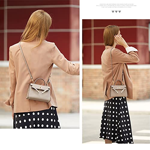 Womens Mini Leather Satchel Bags 9 * 2.5 * 5.5in Shoulder Purses Top Handle Handbags Ladies Designer Purses (Grey) - Image 2