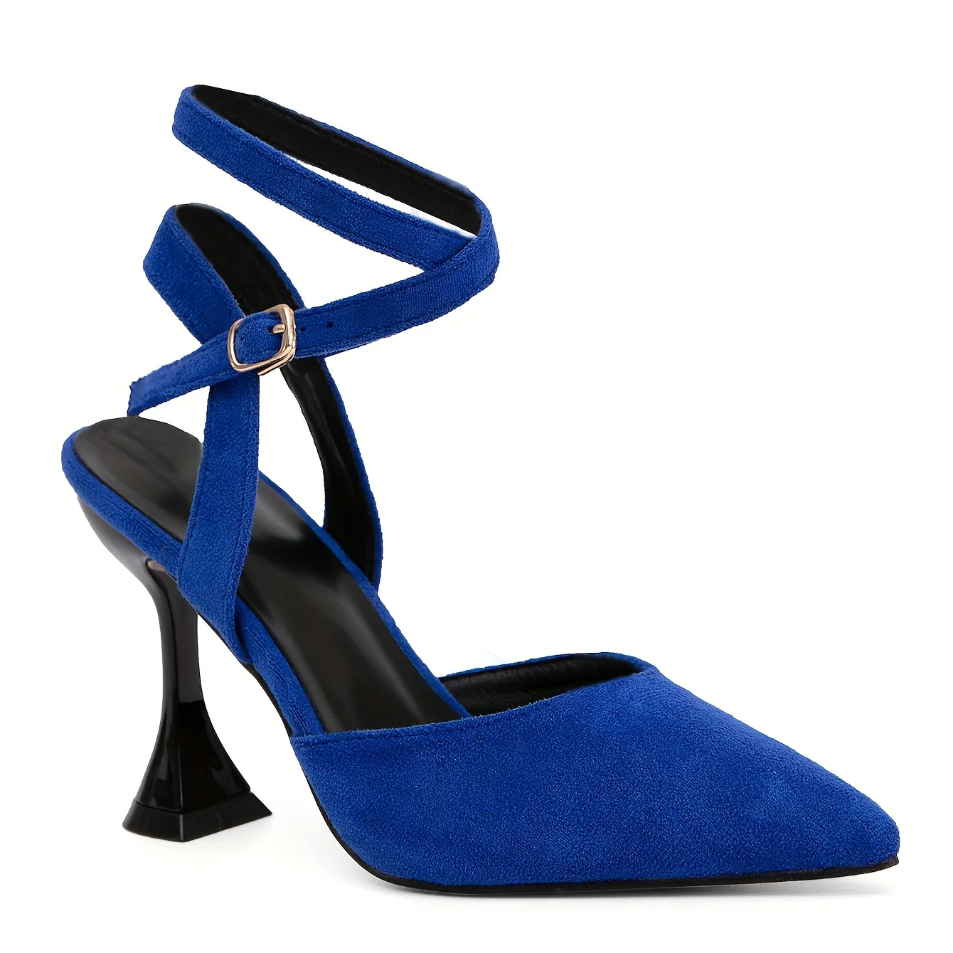 Women's Pointed Toe High Heels, Solid Color Crisscross Strap Slingback Sandals, Stylish Pyramid Heeled Sandals - Image 10