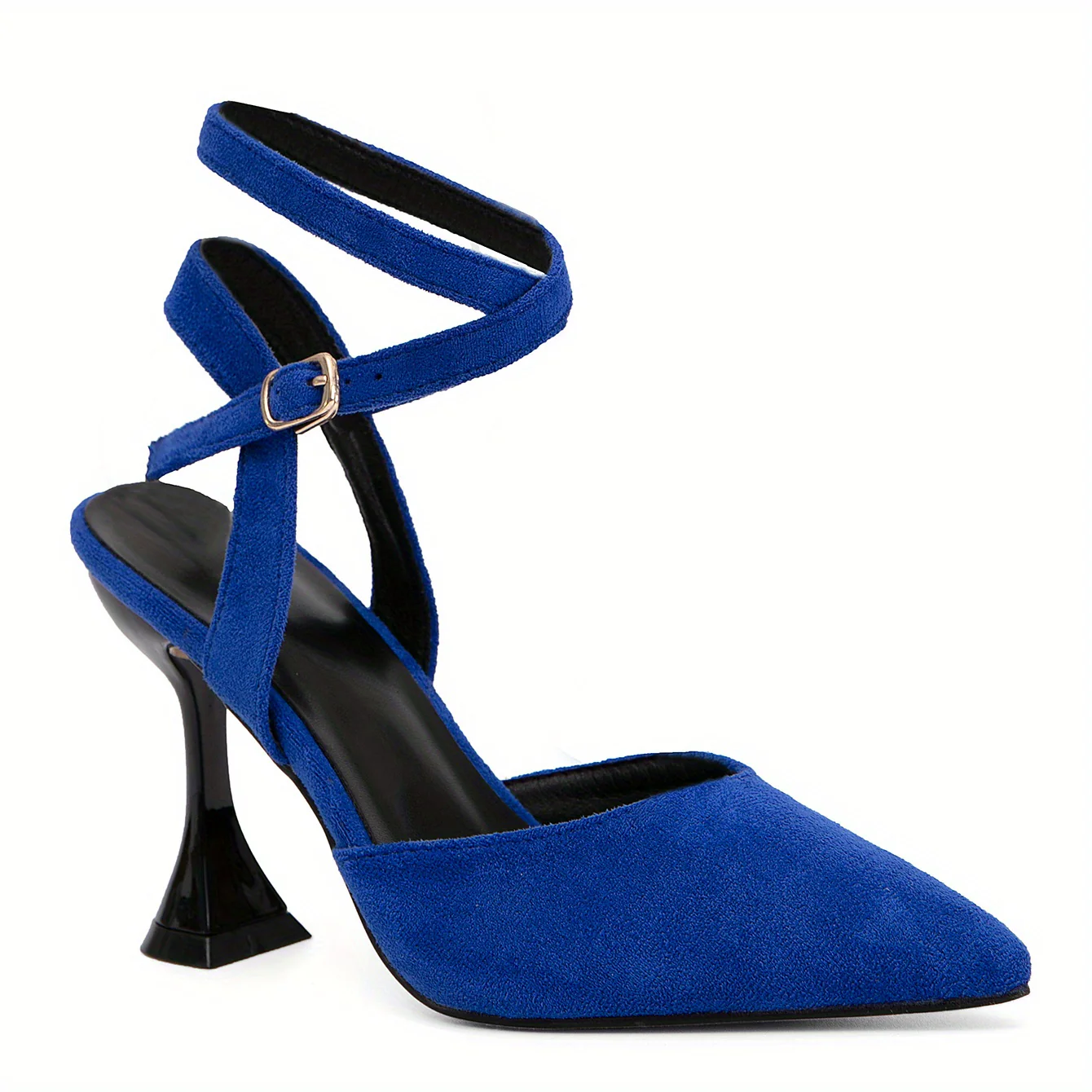 Women's Pointed Toe High Heels, Solid Color Crisscross Strap Slingback Sandals, Stylish Pyramid Heeled Sandals - Image 11