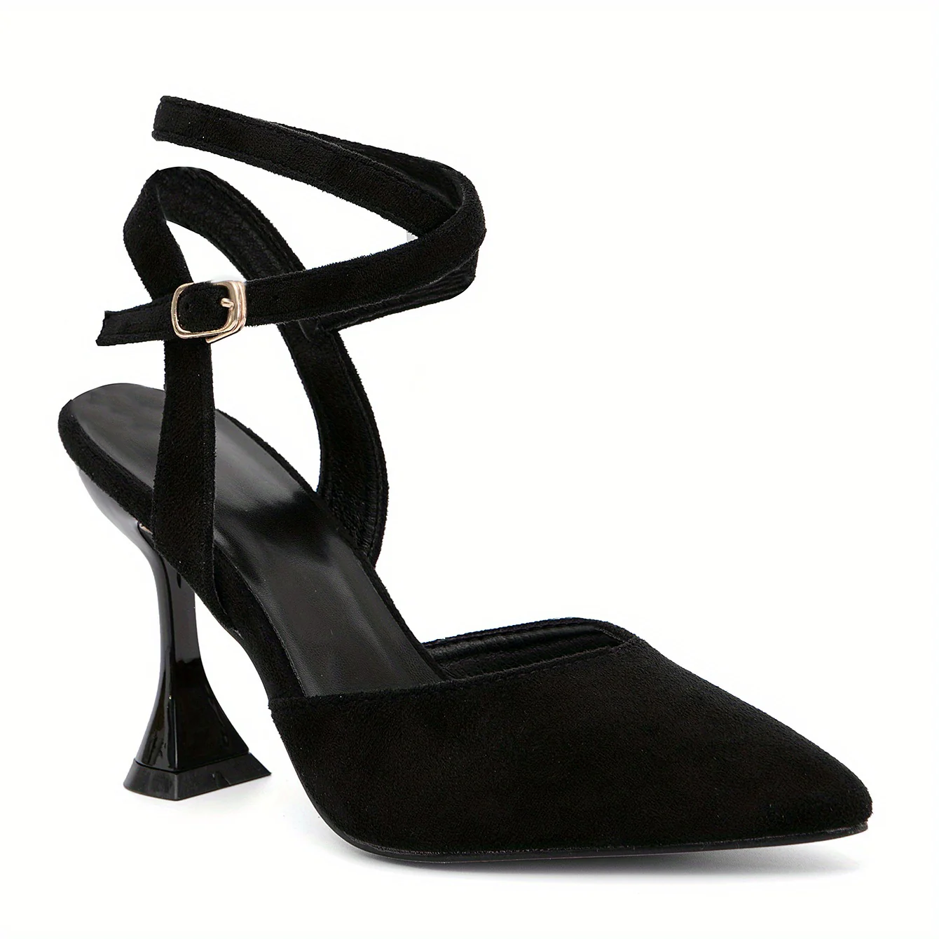 Women's Pointed Toe High Heels, Solid Color Crisscross Strap Slingback Sandals, Stylish Pyramid Heeled Sandals - Image 14