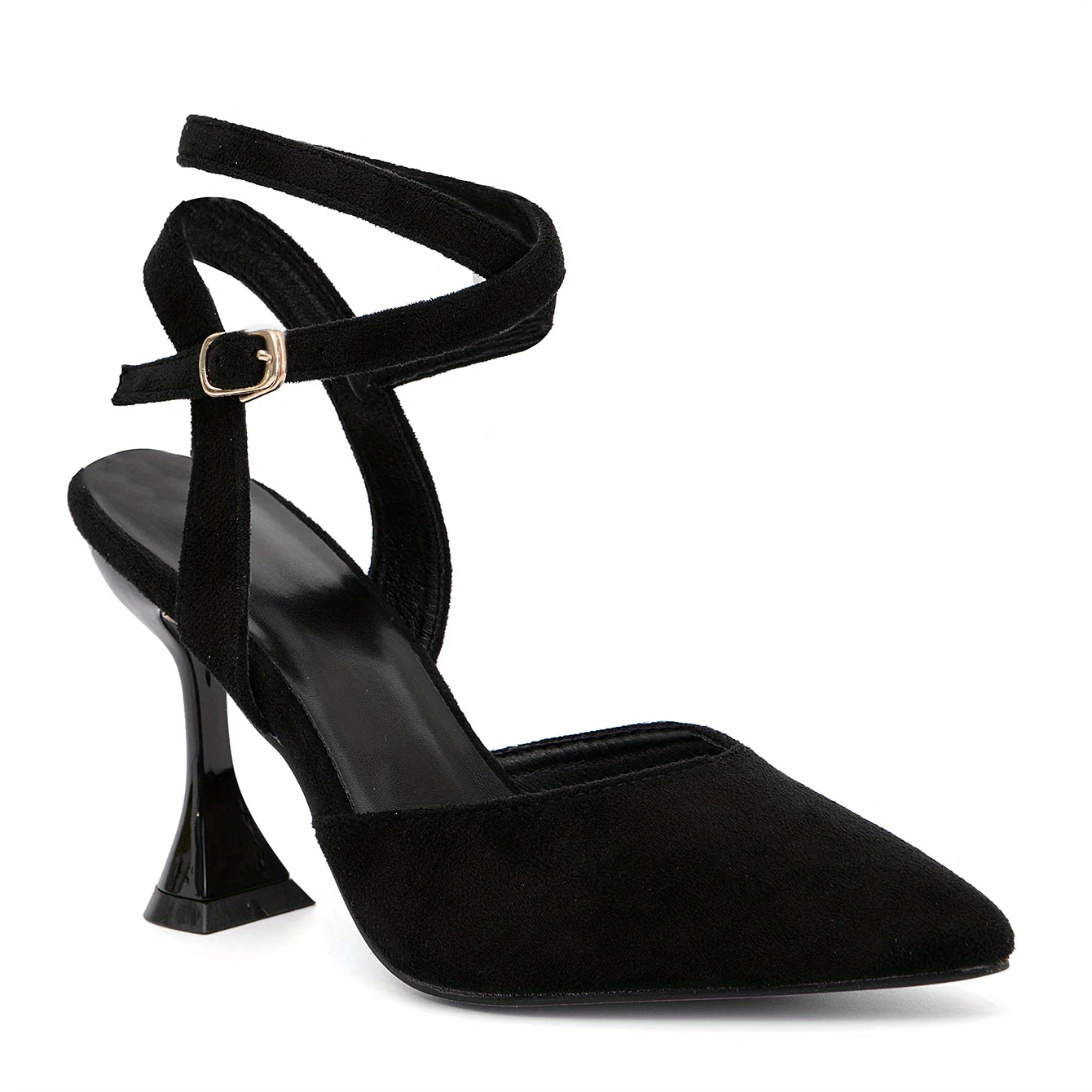 Women's Pointed Toe High Heels, Solid Color Crisscross Strap Slingback Sandals, Stylish Pyramid Heeled Sandals - Image 18