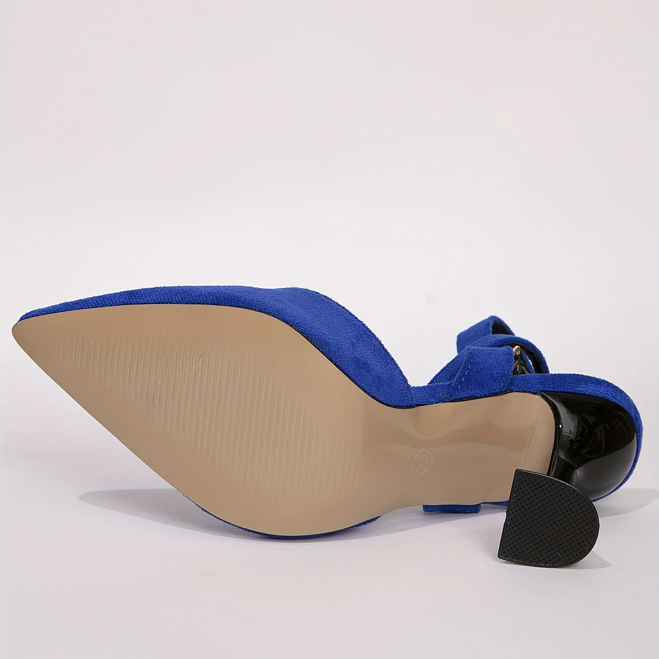 Women's Pointed Toe High Heels, Solid Color Crisscross Strap Slingback Sandals, Stylish Pyramid Heeled Sandals - Image 3