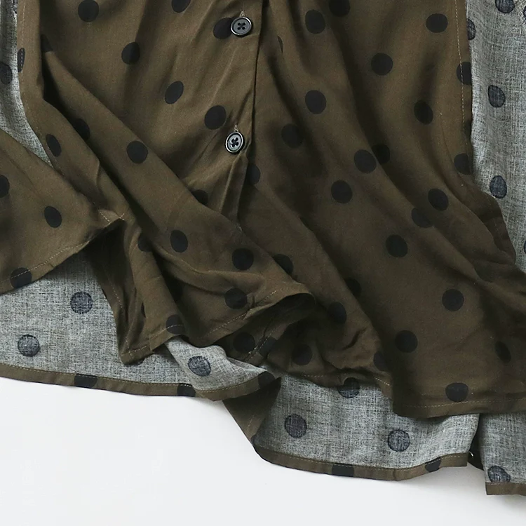 Women's Polka Dot Dress Export 3/4 Sleeve Shirt - Image 3