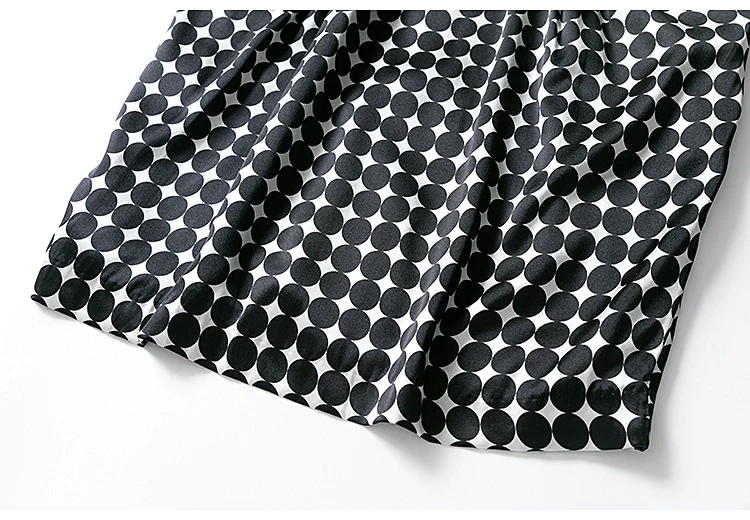 Women's Polka Dot Mulberry Silk Hepburn Dress Crepe Satin Plain - Image 5