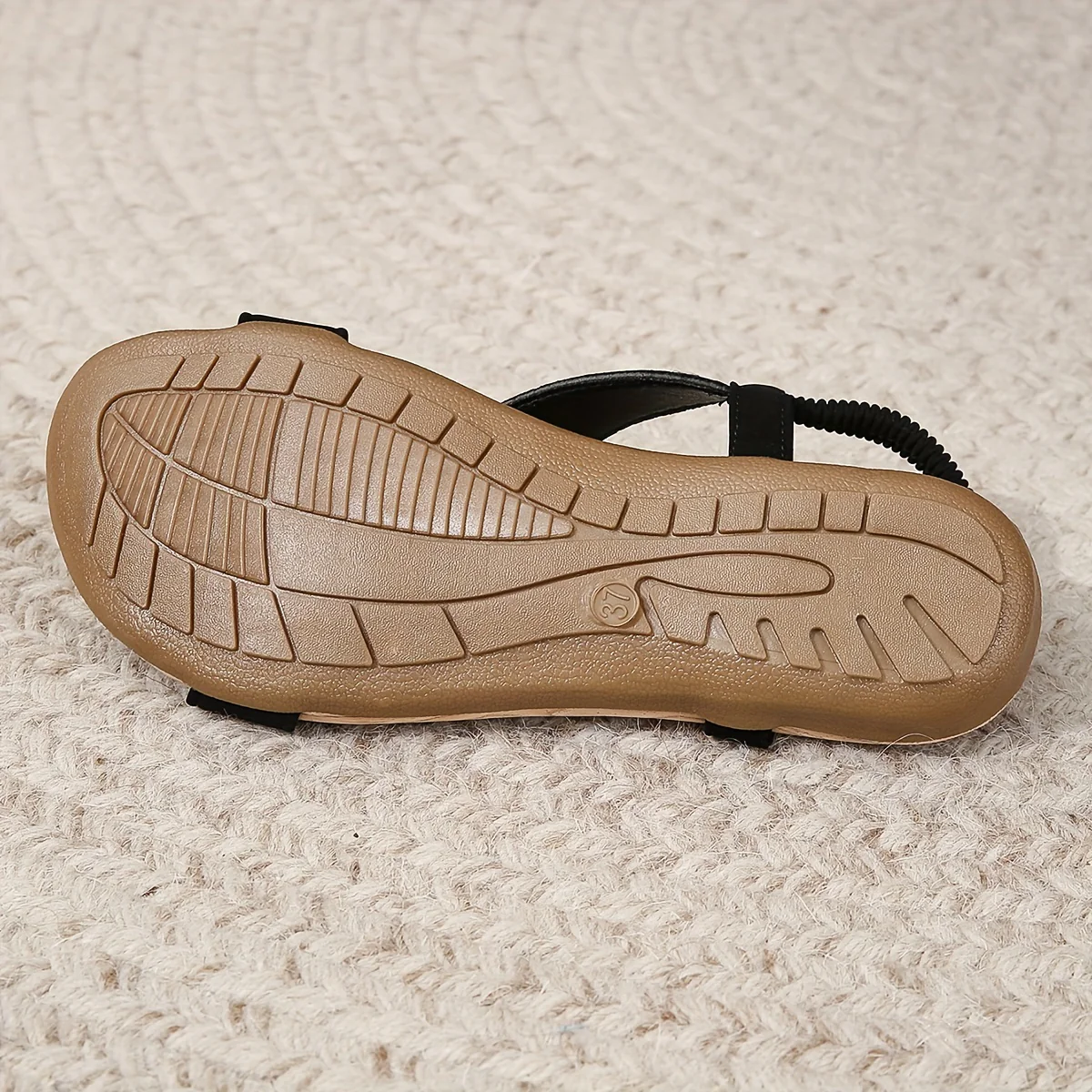 Women's Rhinestone Decor Flat Sandals, Casual Slip On Elastic Band Shoes, Lightweight Summer Sandals - Image 3