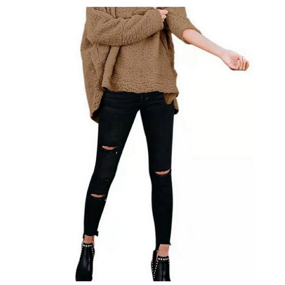 Womens Ripped Jeans stretch XXS 3XL Super Elastic Romper Skinny Fit Korea Japanese Leggings Jeans Distressed ouc2603 - Image 8