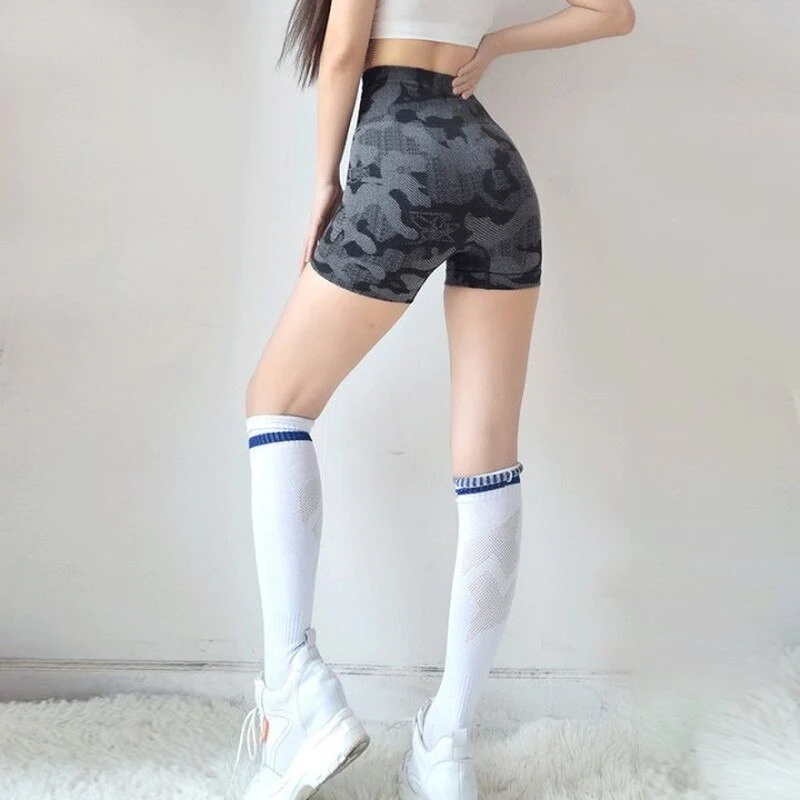 Sexy Women's Sports Shorts Camo High Waist Seamless Cycling Fitness - Image 9