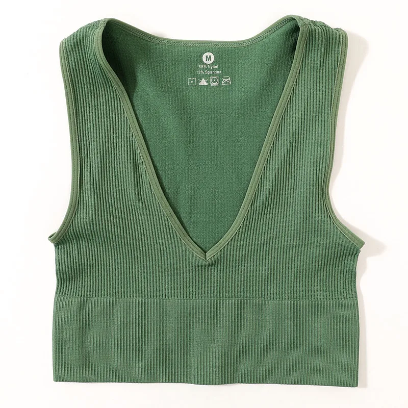 Women's Sports Top Seamless Bras Crop Top Female Underwear Sexy Tank Top Cami Sexy Deep V Bralette Summer Camisole Lingerie - Image 13