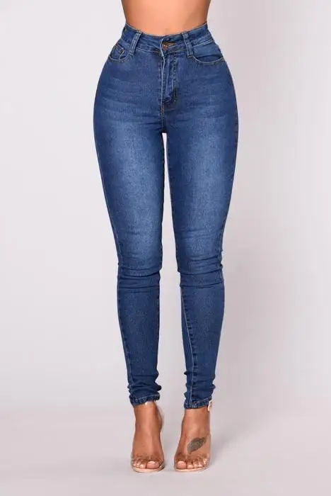 Womens Stretch High Waisted Jeans Skinny elastic Butt Lifting Jeans Slim Fit Denim Pants Ass Jeans White Blue - Image 8