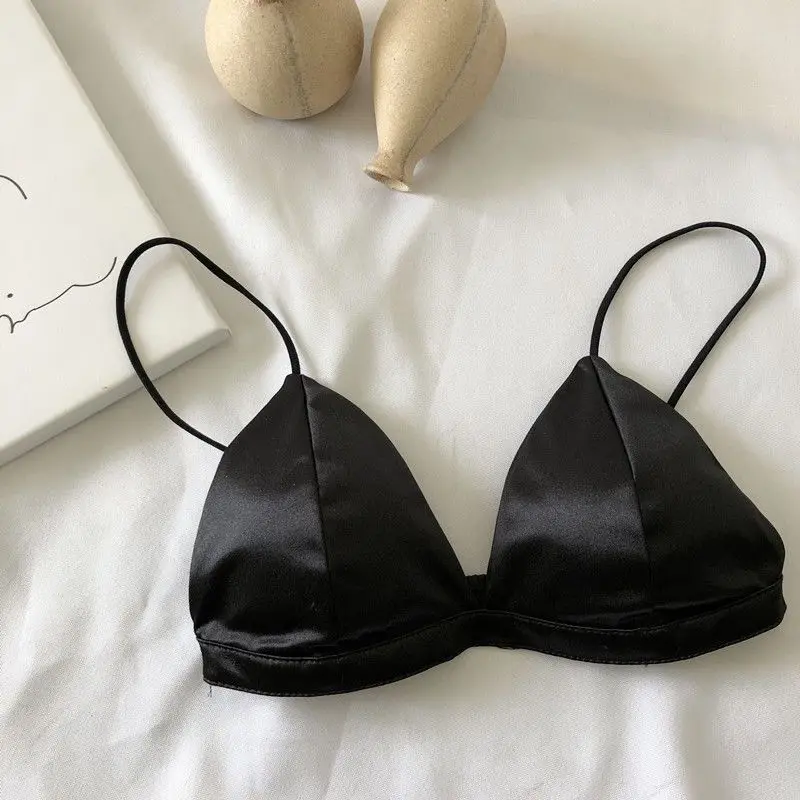 Women's Tube Top Silk Comfortable Crop Top Sexy Camisole Wireless Summer V-Neck Sleeveless Underwear - Image 16