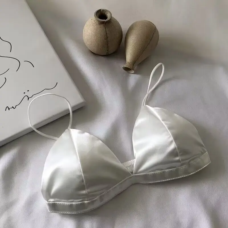 Women's Tube Top Silk Comfortable Crop Top Sexy Camisole Wireless Summer V-Neck Sleeveless Underwear - Image 22