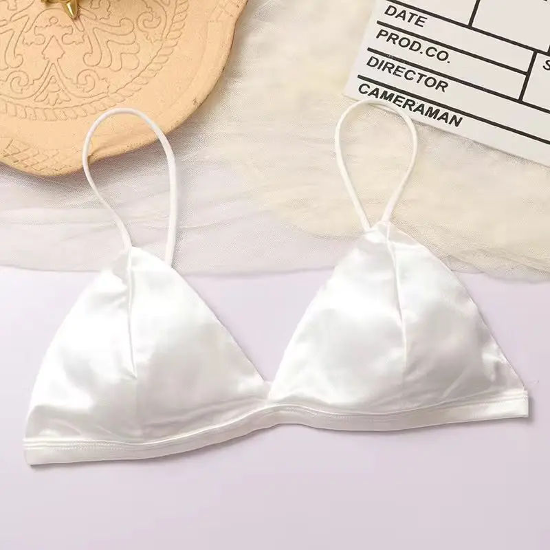 Women's Tube Top Silk Comfortable Crop Top Sexy Camisole Wireless Summer V-Neck Sleeveless Underwear - Image 23