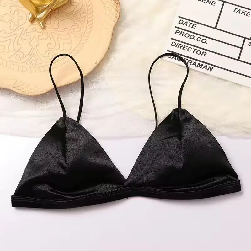 Women's Tube Top Silk Comfortable Crop Top Sexy Camisole Wireless Summer V-Neck Sleeveless Underwear - Image 24