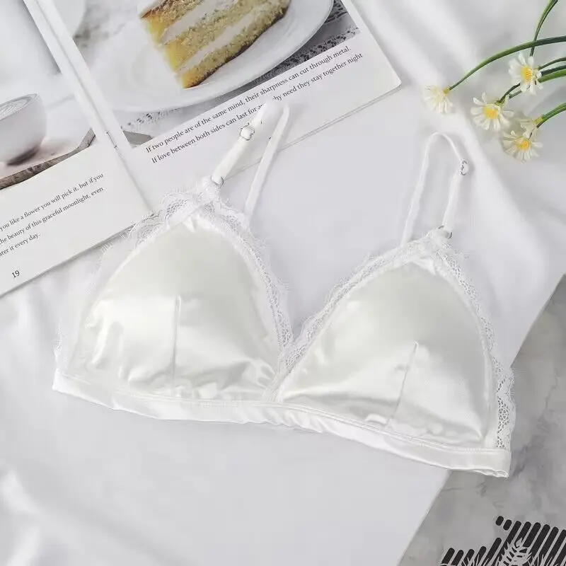 Women's Tube Top Silk Comfortable Crop Top Sexy Camisole Wireless Summer V-Neck Sleeveless Underwear - Image 7