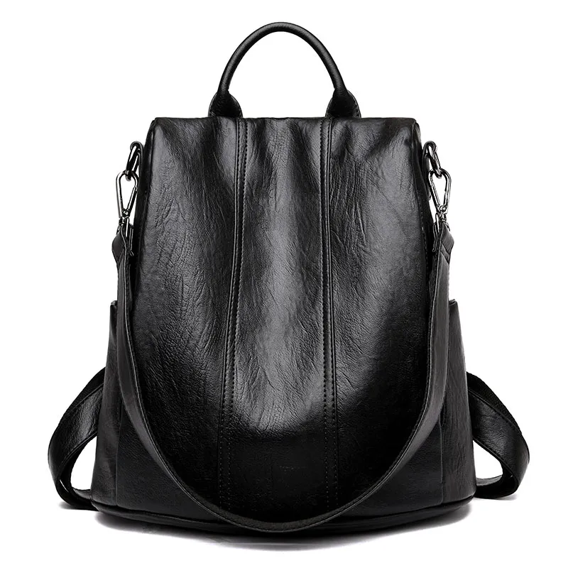 Women's Waterproof Anti Theft Leather Backpack 2022 Girls Shoulder Bags Multifunctional Large Capacity Travel Backpacks Mochilas - Image 7