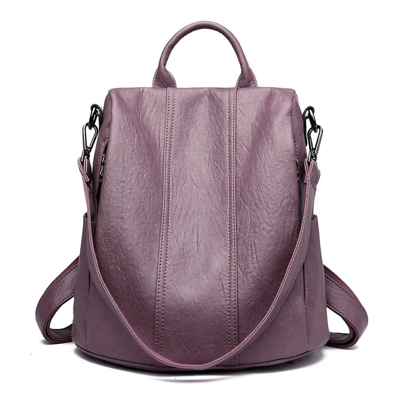 Women's Waterproof Anti Theft Leather Backpack 2022 Girls Shoulder Bags Multifunctional Large Capacity Travel Backpacks Mochilas - Image 9
