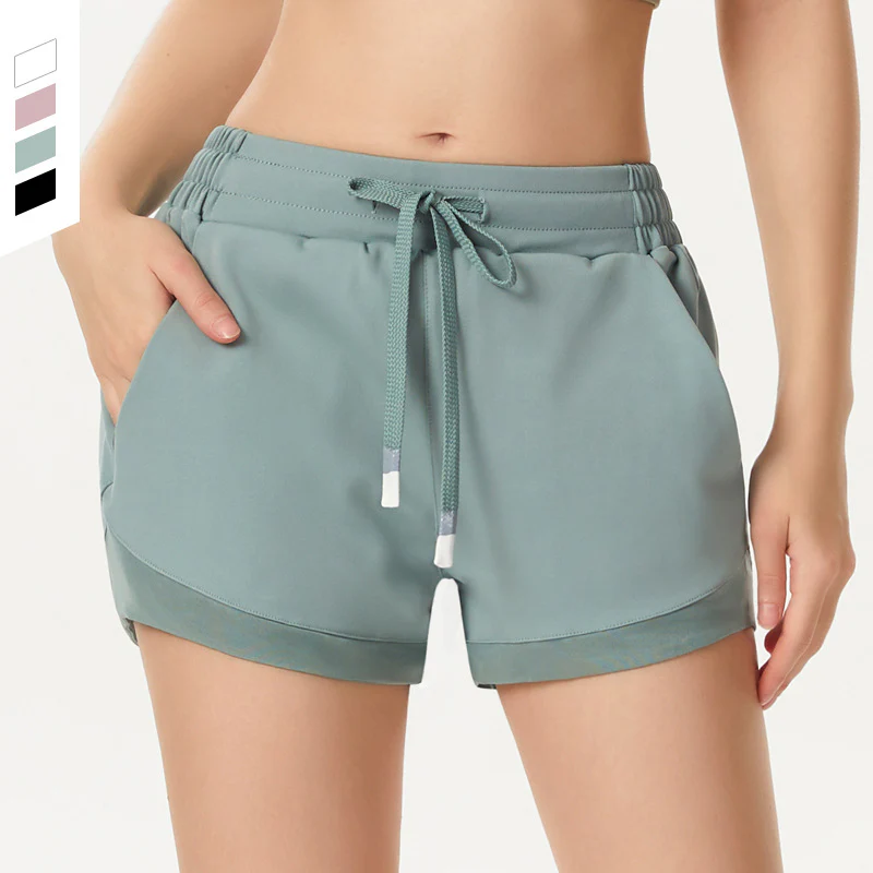 Women's Workout Athletic Running Fitness Blank Plain Gym Shorts Women Nylon Sports Yoga Shorts - Image 4
