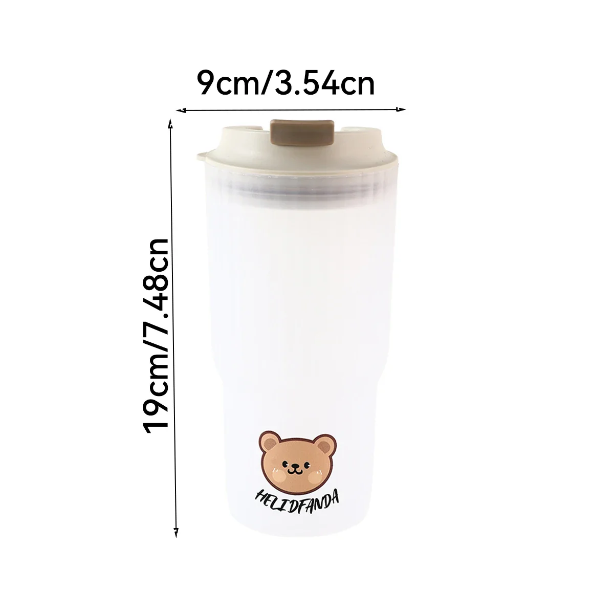 WORTHBUY Cute Bear Plastic Water Cup Large Capacity Water Bottle Travel Leak-proof Tumbler With Lid Portable Milk Coffee Cups - Image 13