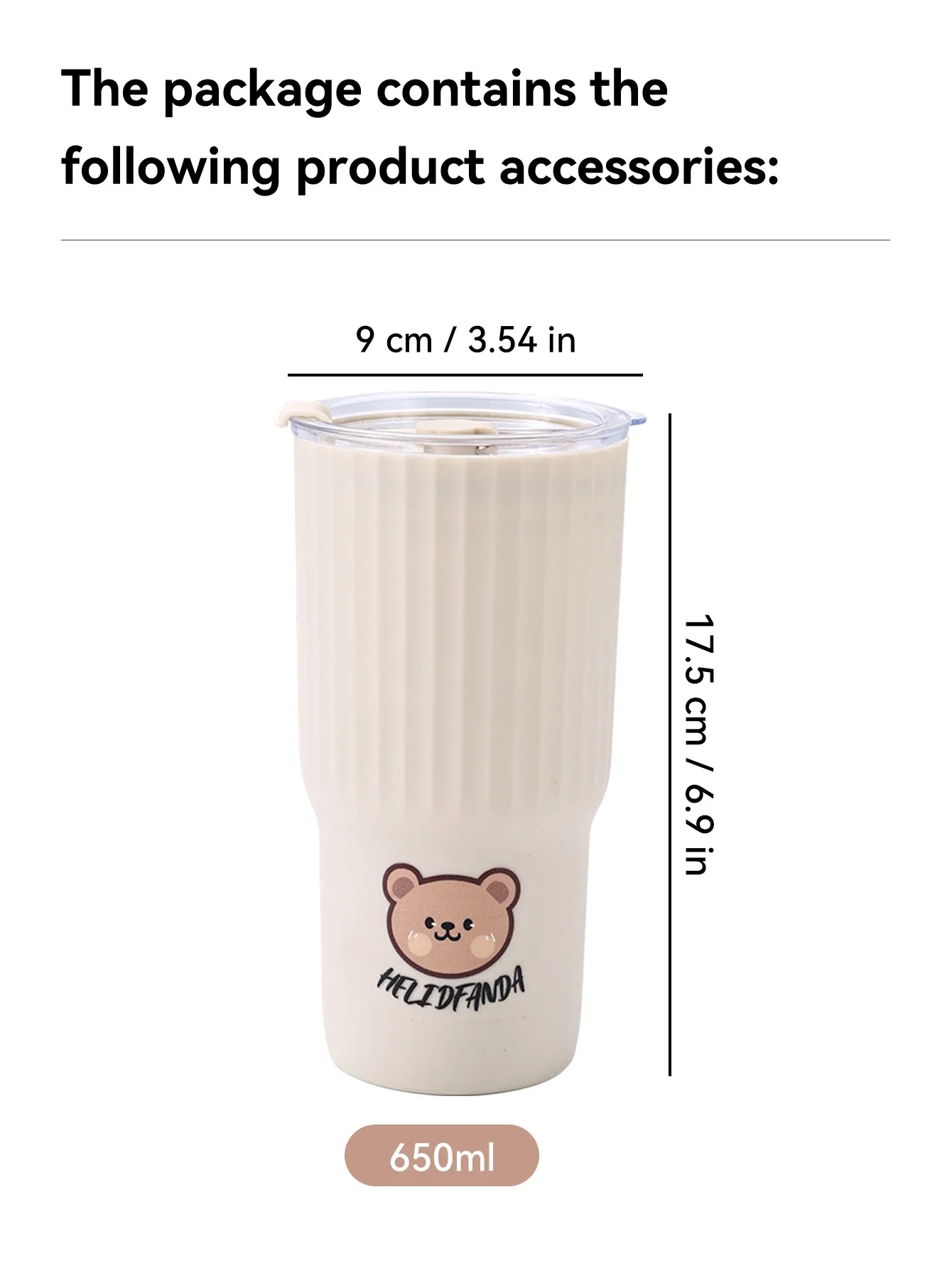 WORTHBUY Cute Bear Plastic Water Cup Large Capacity Water Bottle Travel Leak-proof Tumbler With Lid Portable Milk Coffee Cups - Image 14