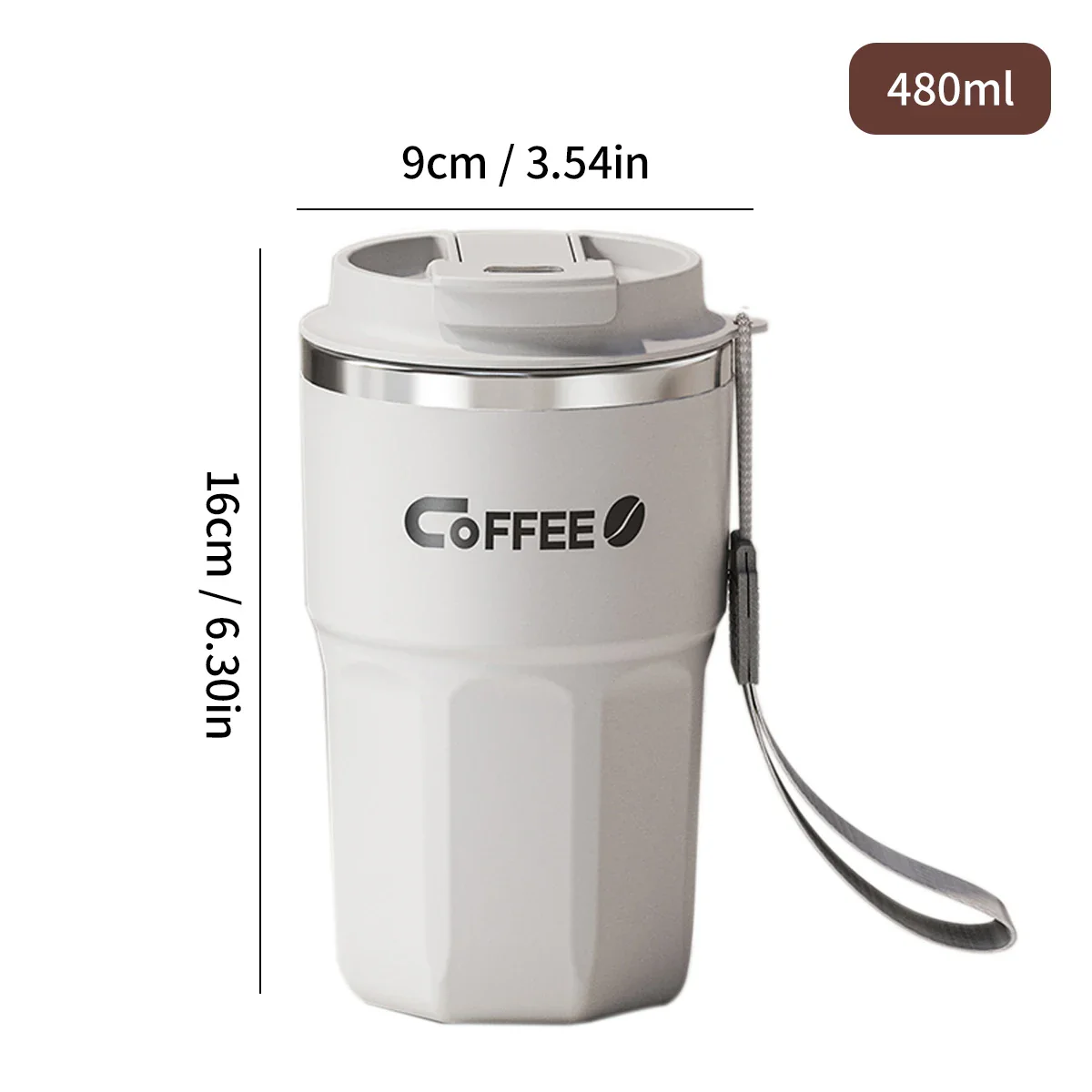WORTHBUY Insulated Cup 304 Stainless Steel Double Layer Coffee Cup With Handle Portable Leak-proof Thermal Water Cup For Student - Image 13