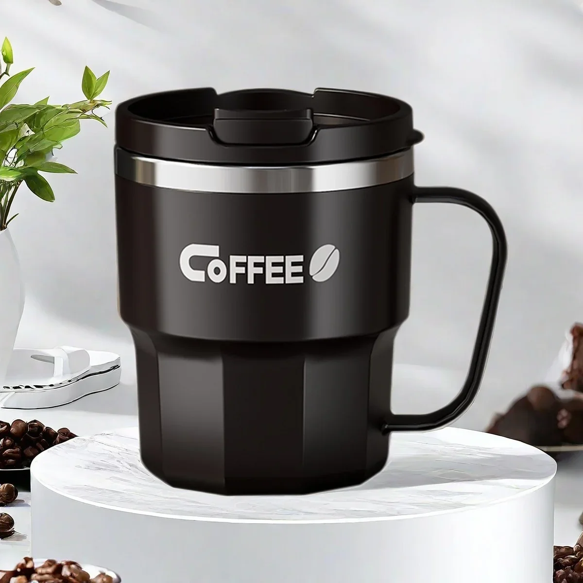 WORTHBUY Insulated Cup 304 Stainless Steel Double Layer Coffee Cup With Handle Portable Leak-proof Thermal Water Cup For Student - Image 5