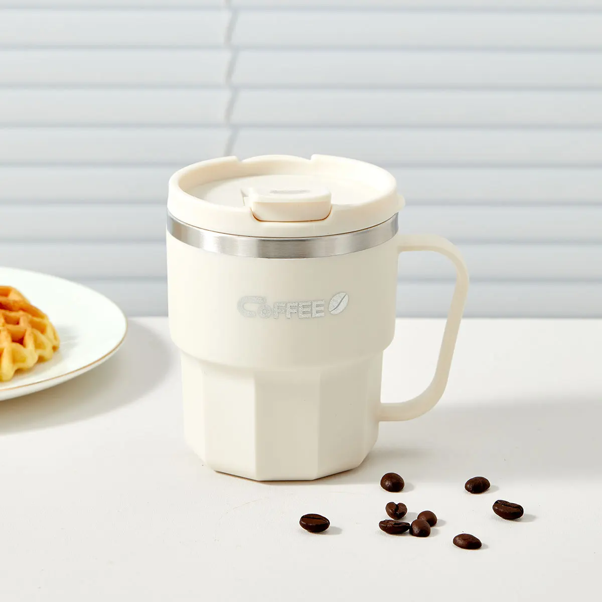 WORTHBUY Insulated Cup 304 Stainless Steel Double Layer Coffee Cup With Handle Portable Leak-proof Thermal Water Cup For Student - Image 7