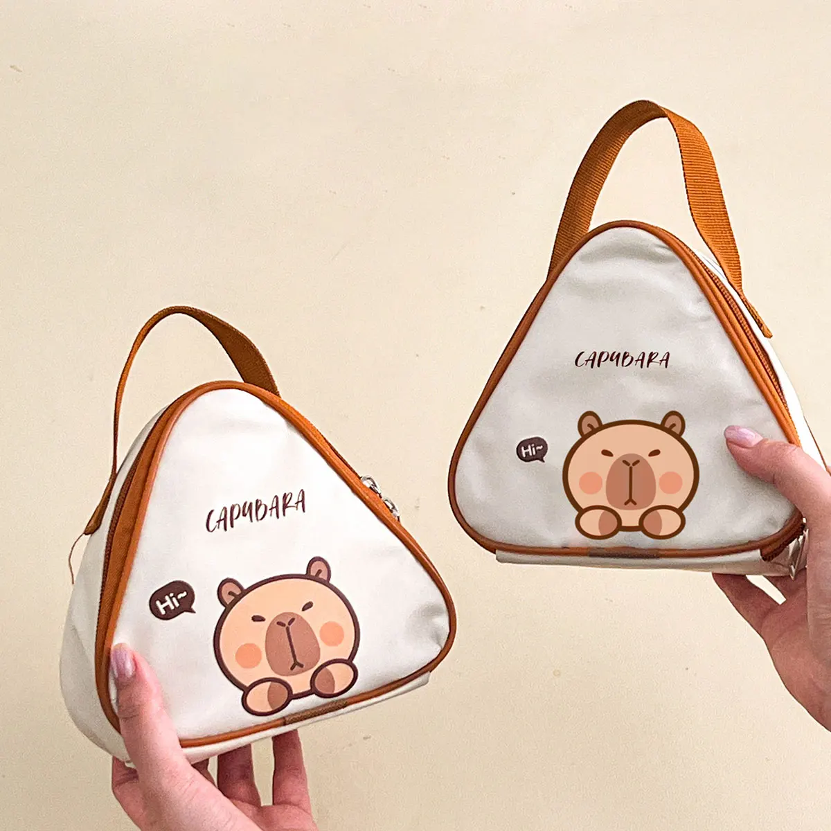 WORTHBUY Mini Capybara Thermal Lunch Bag Portable Insulated Picnic Bag Oil Proof & Waterproof Lunch Box Bag Reusable Cooler Bag - Image 2