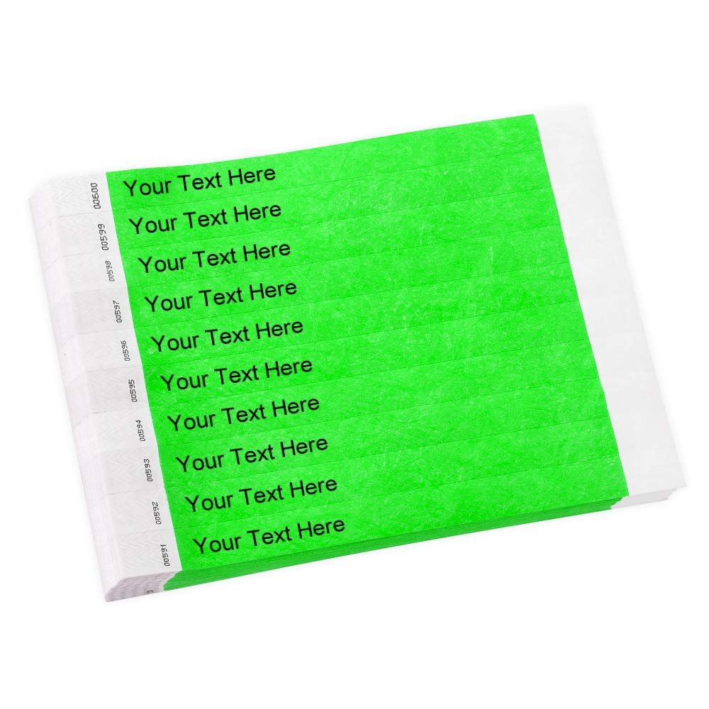 WristCo Custom Printed Wristbands - Select a Color, Quantity & Personalize Any Text to Wrist Band ID Bracelets for Events Concert Party Festival Security Admission VIP - Image 4