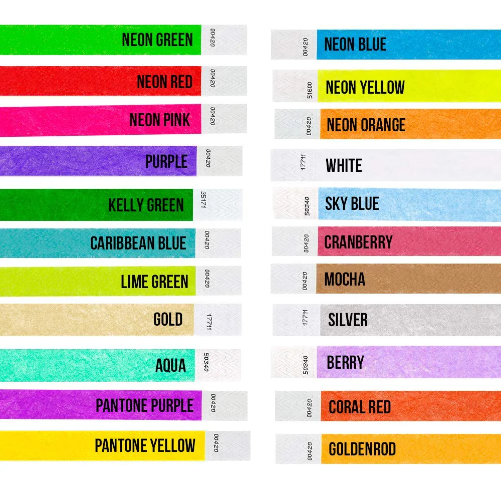 WristCo Custom Printed Wristbands - Select a Color, Quantity & Personalize Any Text to Wrist Band ID Bracelets for Events Concert Party Festival Security Admission VIP - Image 6