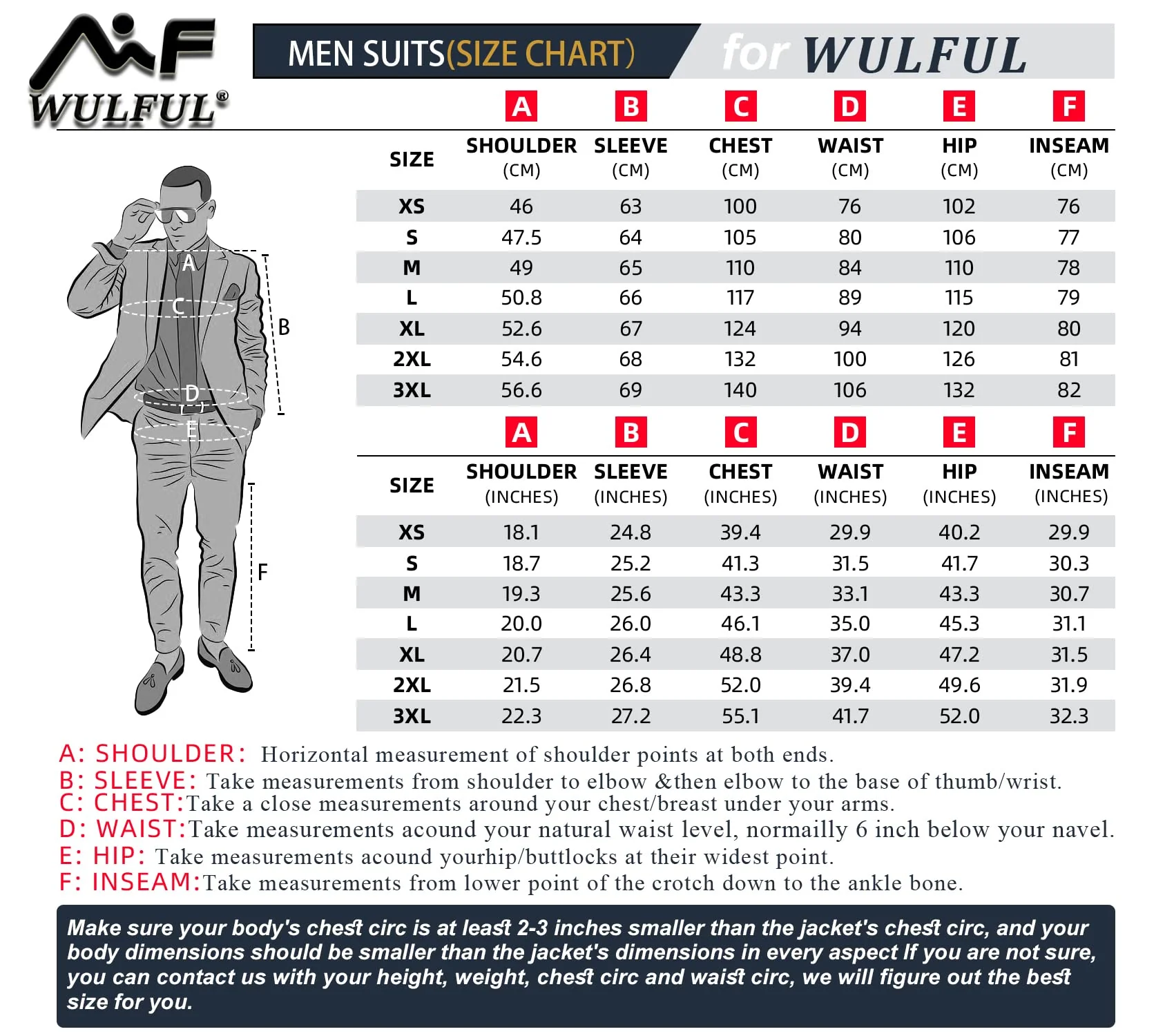 WULFUL Men’s Suit Slim Fit One Button 3-Piece Suit Blazer Dress Business Wedding Party Jacket Vest & Pants Dark Grey - Image 6