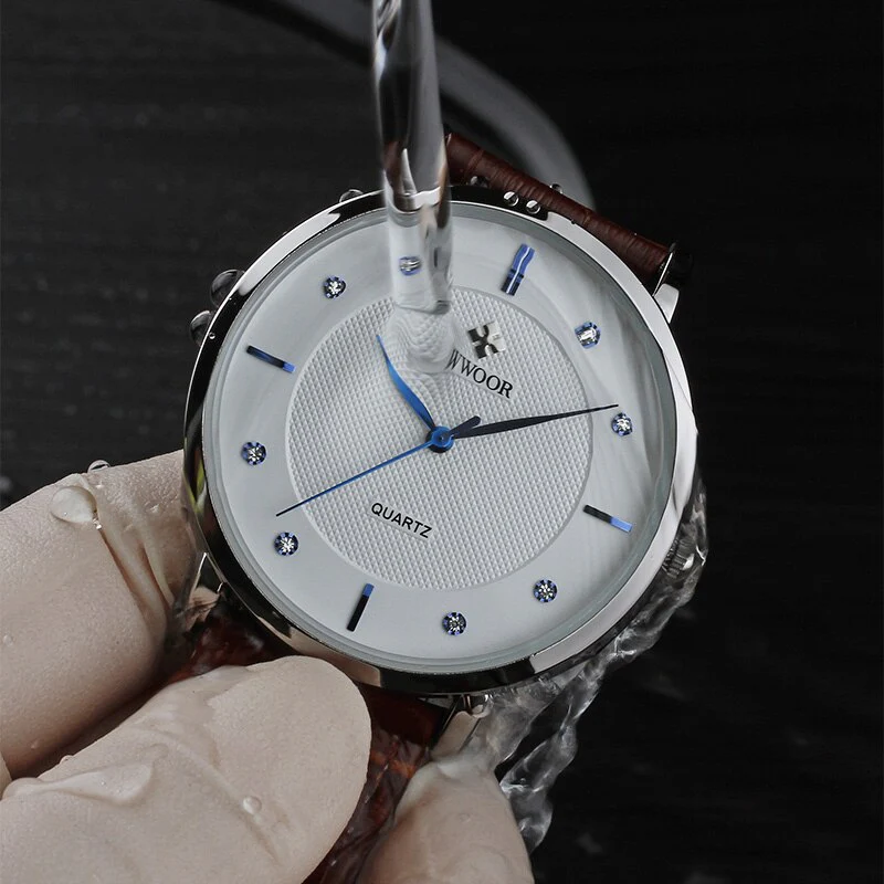 WWOOR Clearance Best Selling Men Quartz Wristwatches Luxury Brand Fashion Slim Watch Gift For Men Waterproof Brown Leather Watch - Image 12