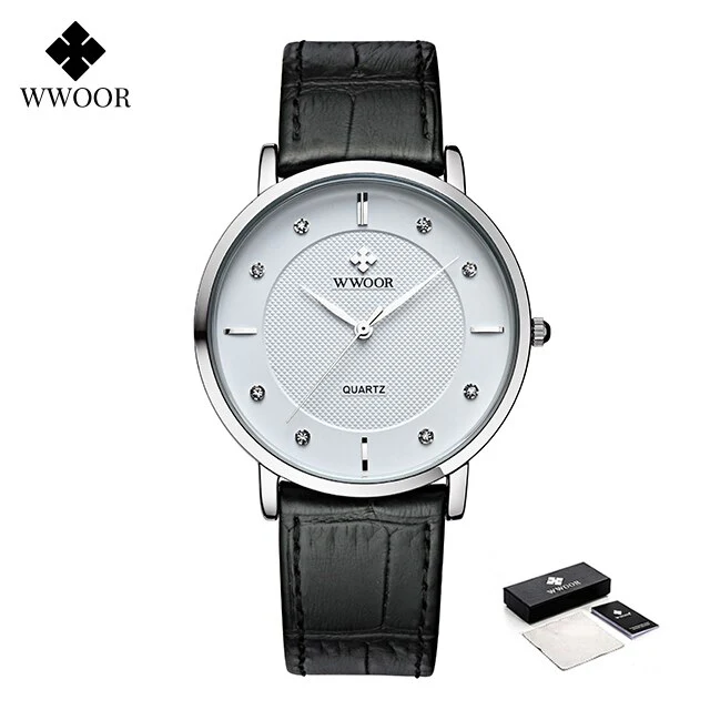 WWOOR Clearance Best Selling Men Quartz Wristwatches Luxury Brand Fashion Slim Watch Gift For Men Waterproof Brown Leather Watch - Image 6