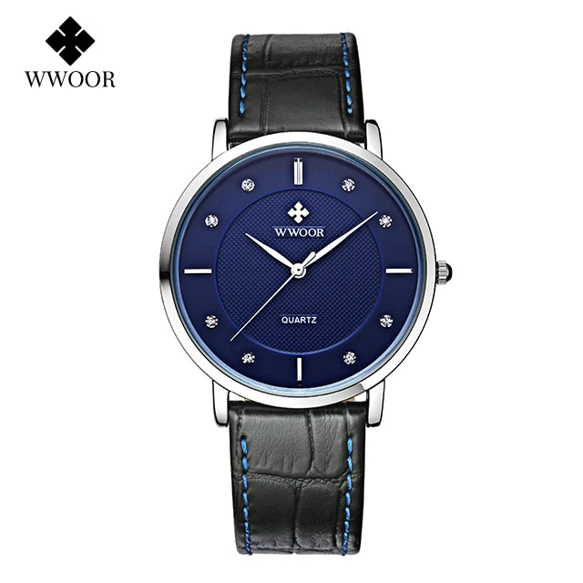 WWOOR Clearance Best Selling Men Quartz Wristwatches Luxury Brand Fashion Slim Watch Gift For Men Waterproof Brown Leather Watch - Image 7