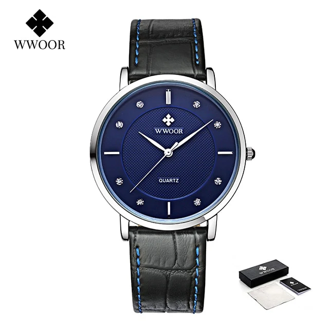 WWOOR Clearance Best Selling Men Quartz Wristwatches Luxury Brand Fashion Slim Watch Gift For Men Waterproof Brown Leather Watch - Image 8