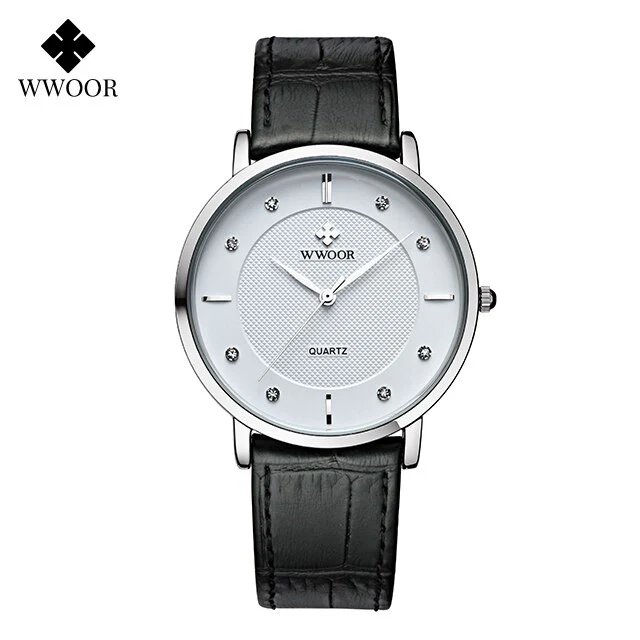 WWOOR Clearance Best Selling Men Quartz Wristwatches Luxury Brand Fashion Slim Watch Gift For Men Waterproof Brown Leather Watch - Image 9