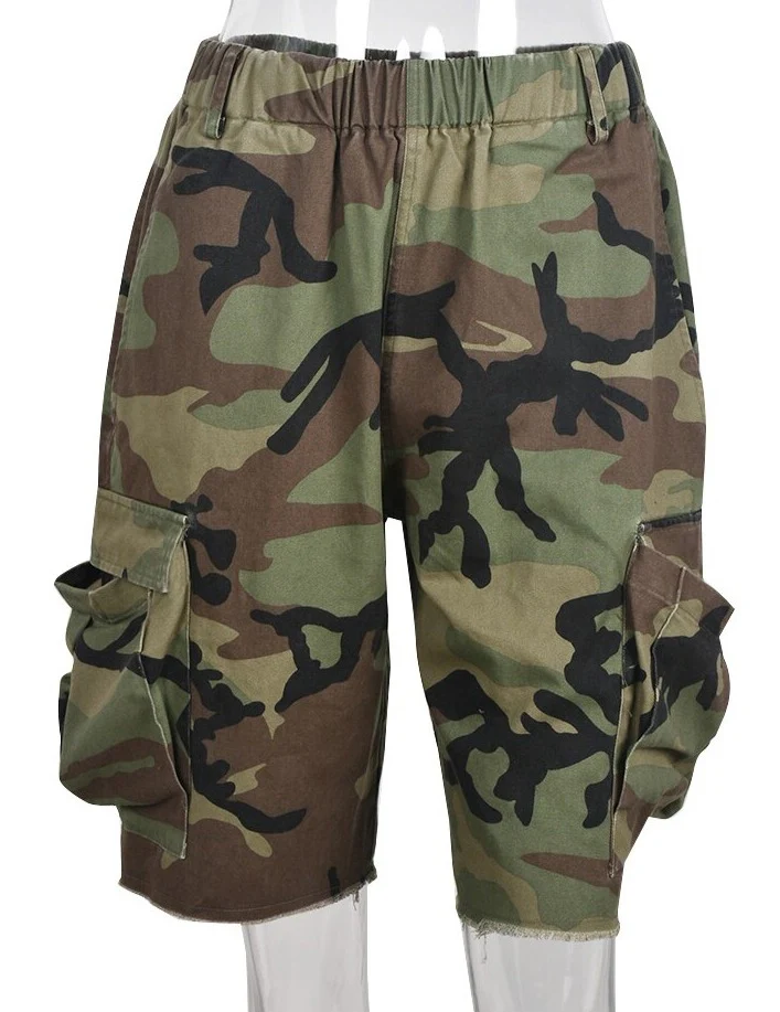 XIKTOP Sexy Camouflage Pants Women Summer Fashion Pockets Cargo Pants Casual Hipster - Image 3