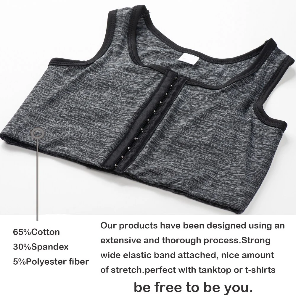 XUJI 3 Rows Central Clasp Chest Binder Tank Top - Image 5