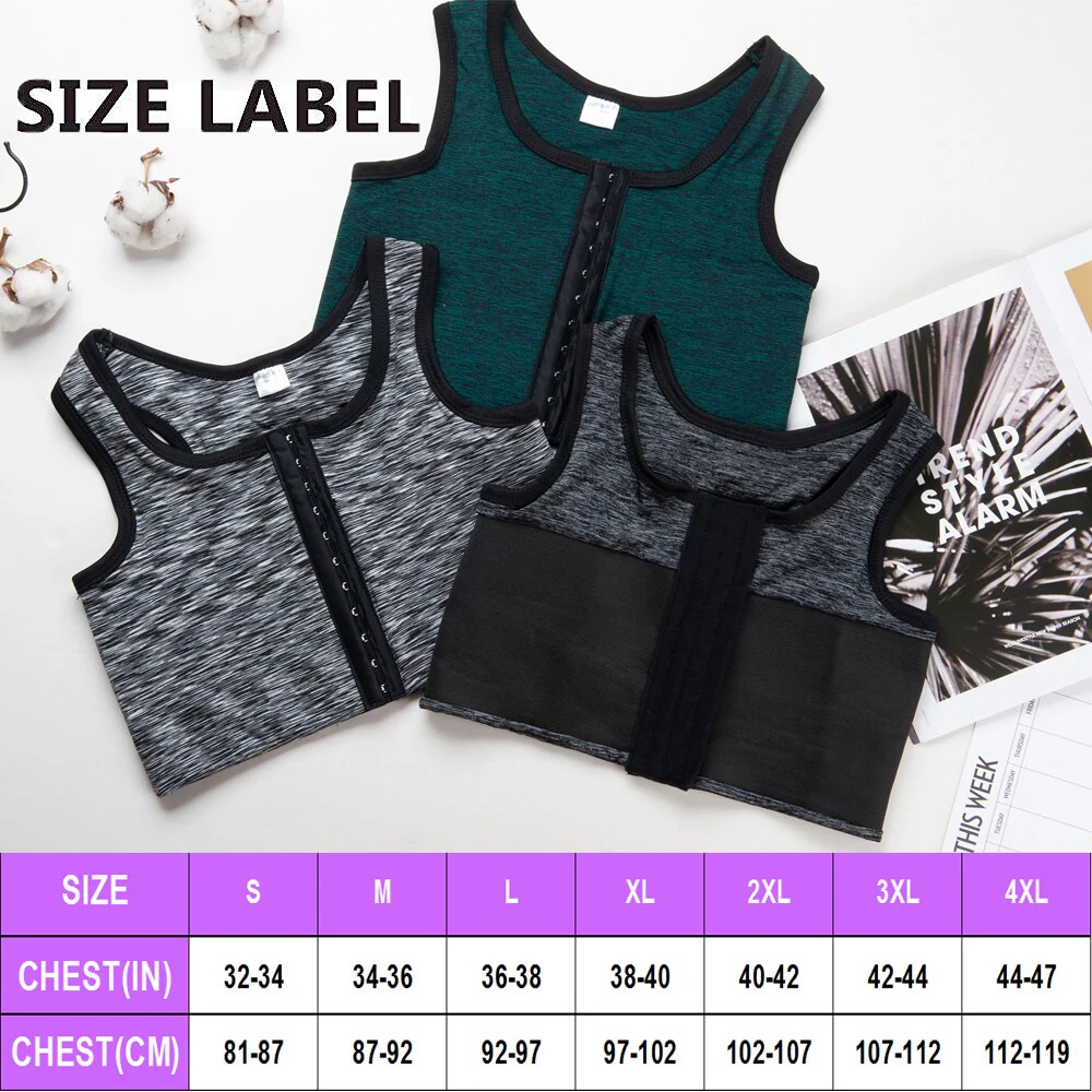 XUJI 3 Rows Central Clasp Chest Binder Tank Top - Image 9