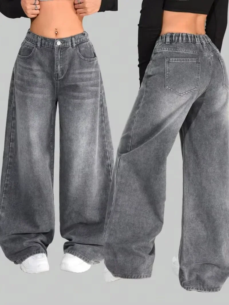 Y2K American New Pattern Embroidery Baggy Jeans Men High Street Vintage Hip Hop Fashion Casual Joker Couple Wide-leg Pants - Image 11
