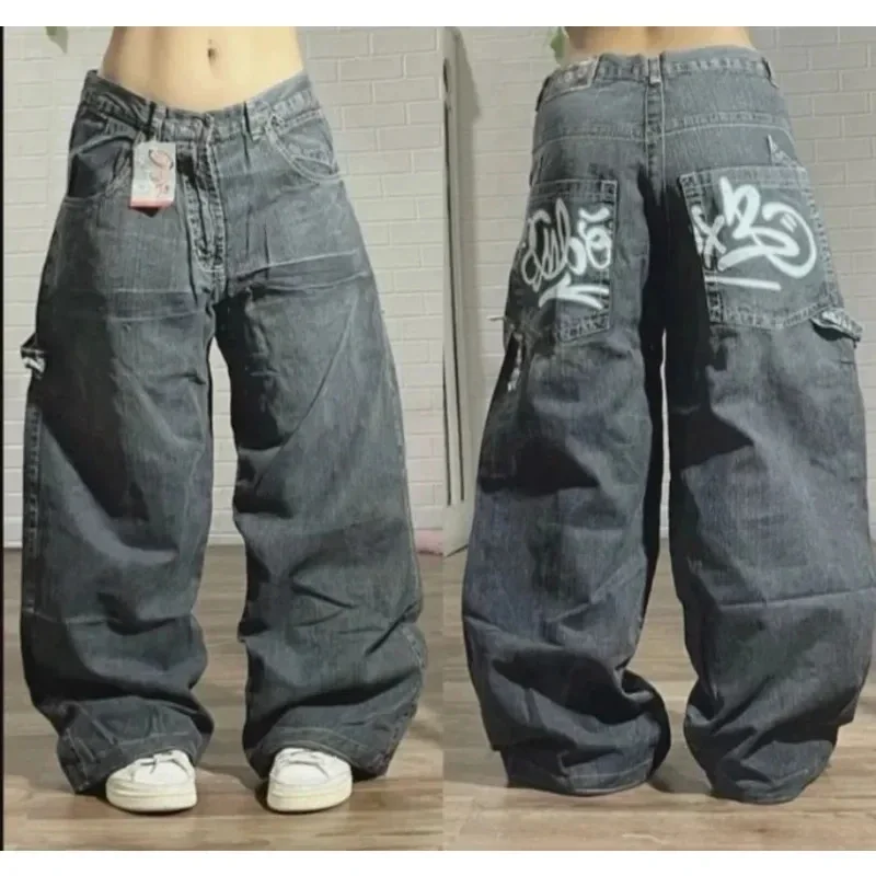 Y2K American New Pattern Embroidery Baggy Jeans Men High Street Vintage Hip Hop Fashion Casual Joker Couple Wide-leg Pants - Image 12