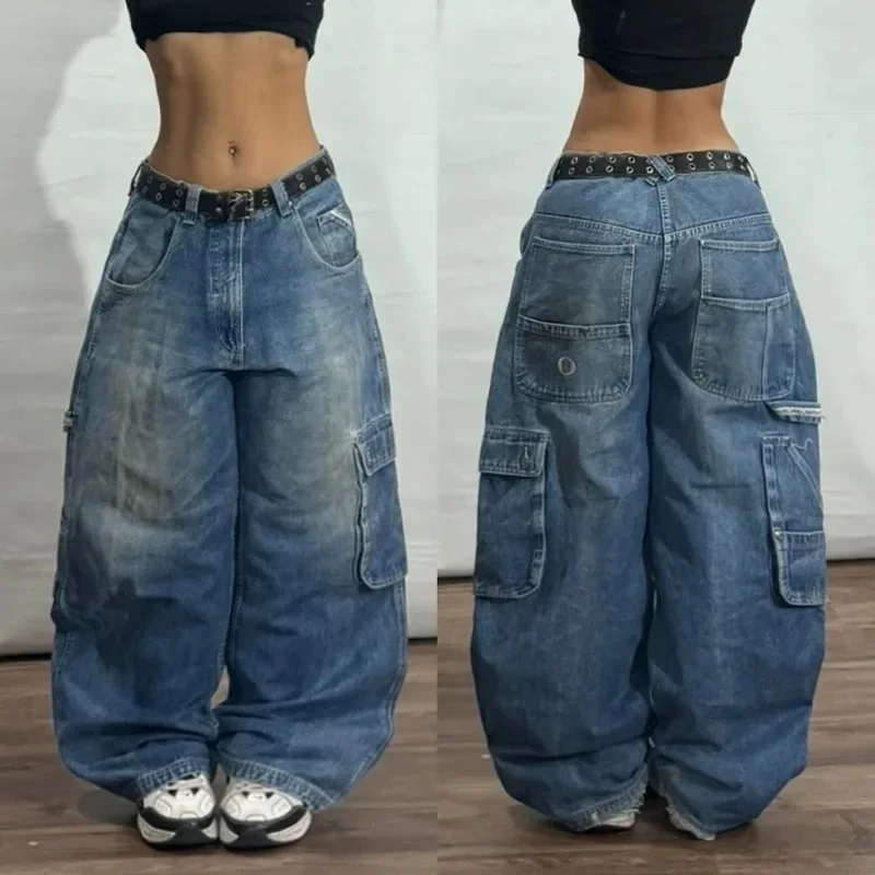 Y2K American New Pattern Embroidery Baggy Jeans Men High Street Vintage Hip Hop Fashion Casual Joker Couple Wide-leg Pants - Image 8