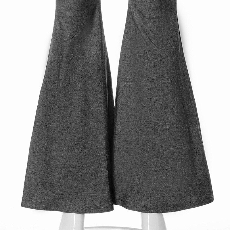 Y2K Low Waist Flare Pants Women Drawstring Ruched Long Trousers Elastic Casual Streetwear Fashion Bandage Bottoms Sexy Trousers - Image 4