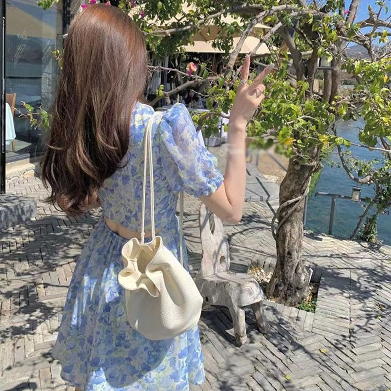 Sexy Y2k Mini Dress Summer Sweet Kawaii  Women Retro Floral Puff Sleeve Fairy Dress - Image 5