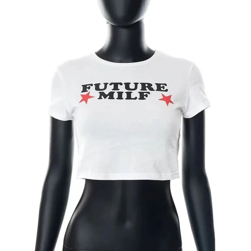 Y2k Women T Shirts Future Milf Star Fashion Women Crop Top Harajuku Streetwear Slim Tshirt Tops Summer Sexy Party Femme Clothes - Image 20
