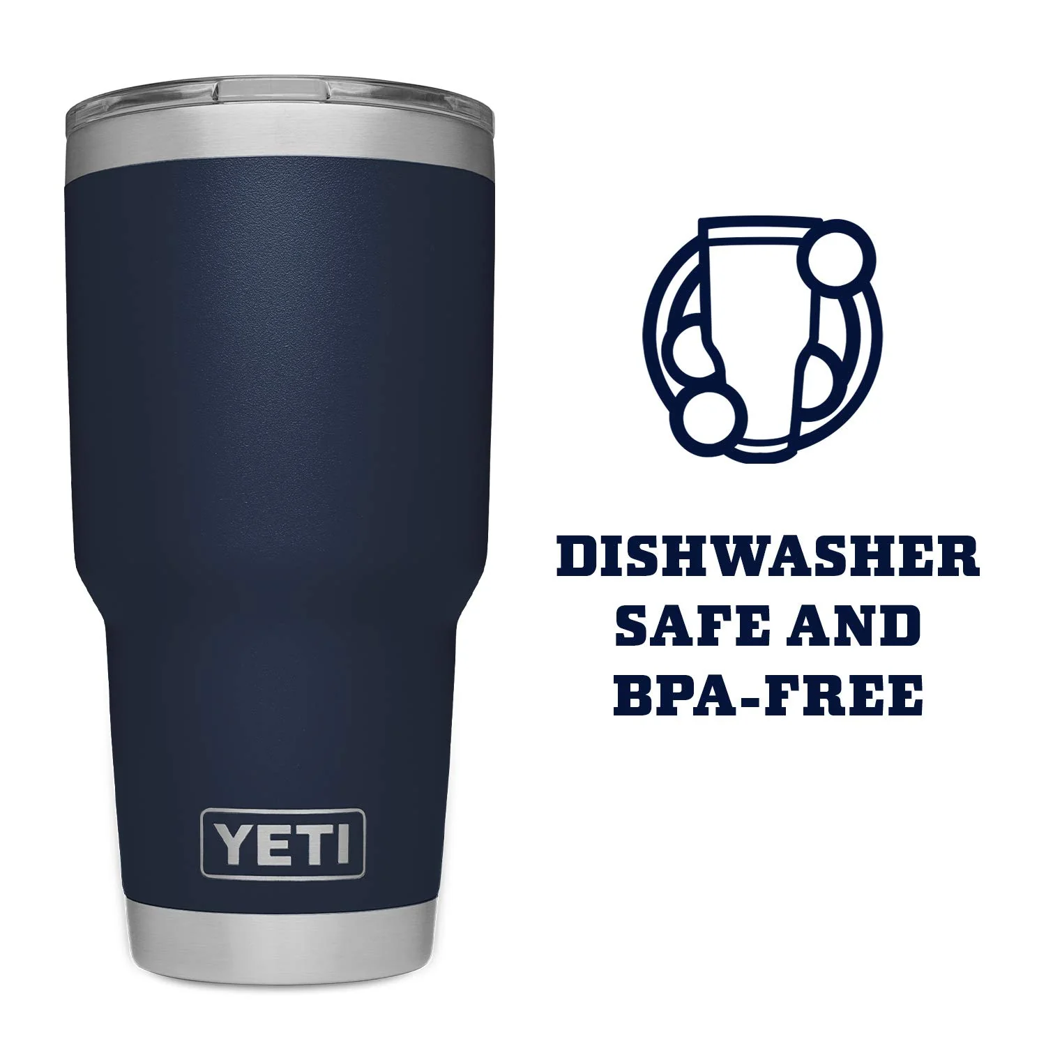 YETI Rambler 30 oz Stainless Steel Vacuum Insulated Tumbler w/MagSlider Lid, Navy - Image 5
